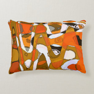 Bright autumn circles: abstract pattern. decorative cushion