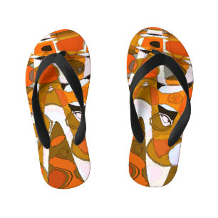 Bright autumn circles: abstract pattern. kid's thongs
