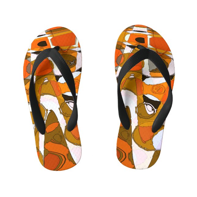 Bright autumn circles: abstract pattern. kid's thongs (Footbed)