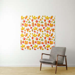 Bright Autumn Leaves Tapestry