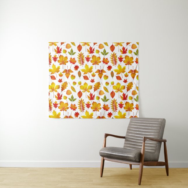 Bright Autumn Leaves Tapestry (In Situ (Horizontal))