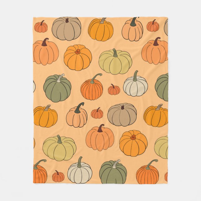 Bright autumn vintage seamless pattern background  fleece blanket (Front)