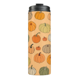 Bright autumn vintage seamless pattern background thermal tumbler