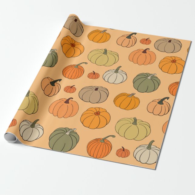 Bright autumn vintage seamless pattern background  wrapping paper (Unrolled)