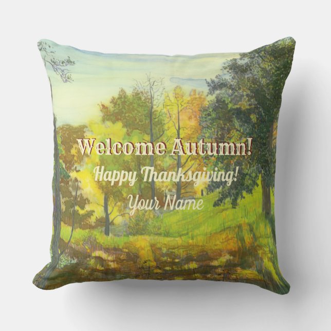 Bright Autumn watercolor Cushion (Front)