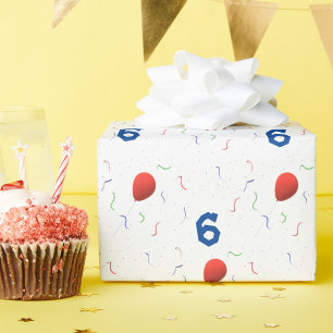 Bright Balloons & Confetti Customisable Birthday Wrapping Paper