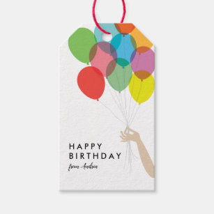 Bright Balloons Happy Birthday Gift Tag