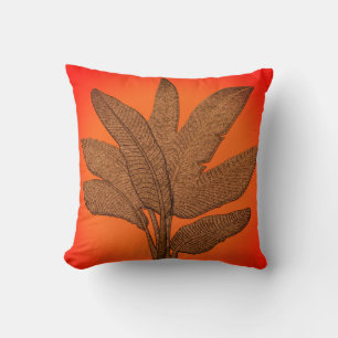 Bright Banana Plant Copper Look Cushion
