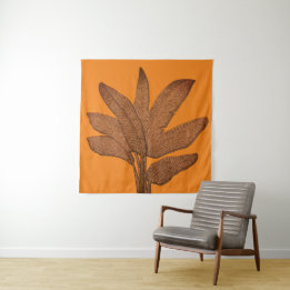 Bright Banana Plant Copper Look Tapestry