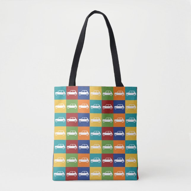Bright Basics Checkerboard Mini Cooper Tote Bag (Front)