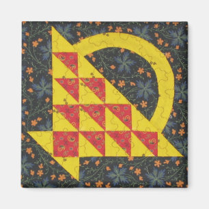 Bright Basket Quilt block Magnet