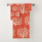 Bright Beach Coral Bathroom Towel Set