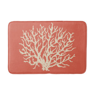 Bright Beach Sea Coral Bath Mat Rug Bathroom Decor
