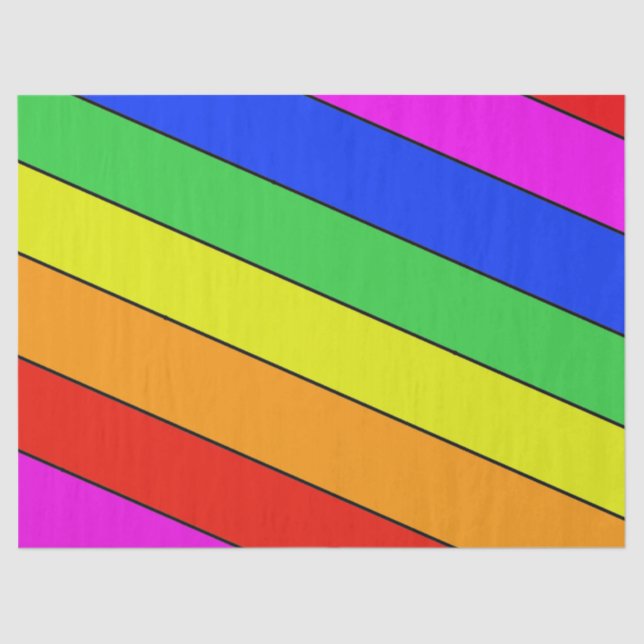 Bright beautiful rainbow of STRIPES Tissue Paper (Front)