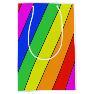 Bright beautiful rainbow STRIPES Medium Gift Bag
