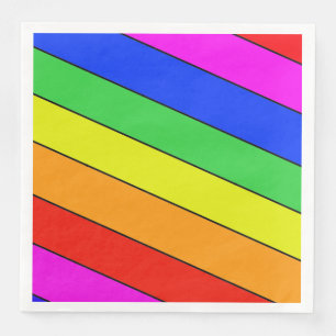 Bright beautiful STRIPES in a rainbow Napkin