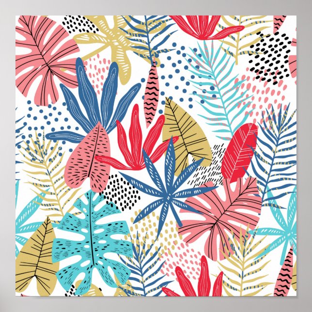 Bright Beautiful Trendy Tropical Poster (Front)