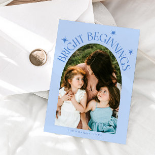 Bright Beginnings Icy Blue Arch New Years Holiday Card