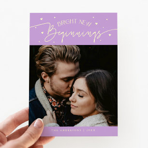 Bright Beginnings New Year Lemon Wisteria Photo Holiday Card