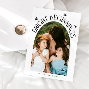 Bright Beginnings White Arch New Years Holiday Card