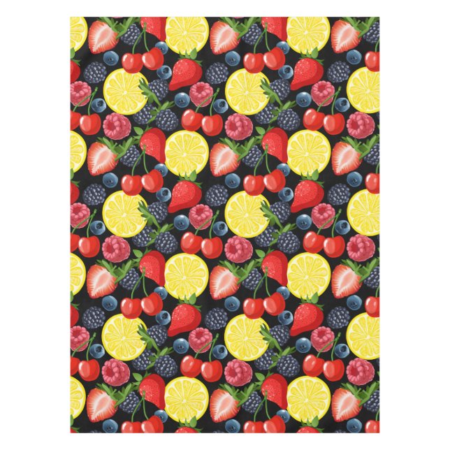 Bright Berries & Lemon Tablecloth (Front)