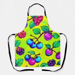 Bright Berry Fruit Pattern Apron