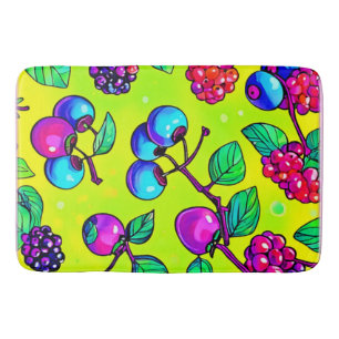 Bright Berry Fruit Pattern Bath Mat