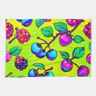Bright Berry Fruit Pattern Tea Towel