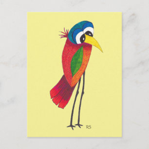 Bright Big-Eyed Bird Postcard
