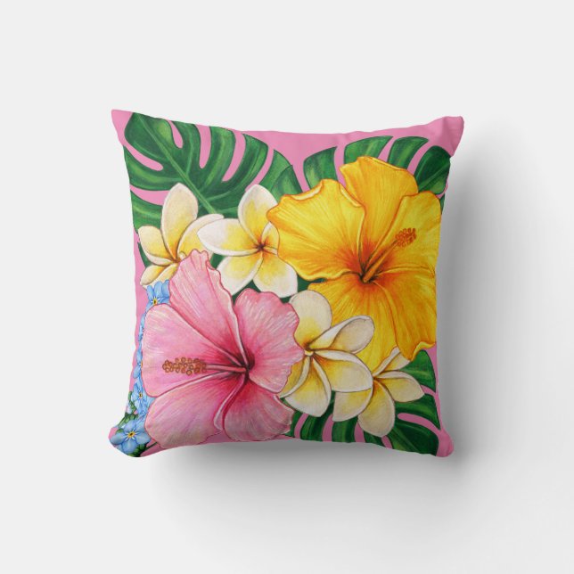 Bright big flowers  cushion (Front)