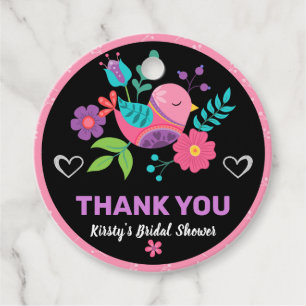 Bright Bird & Floral Mexican Fiesta Bridal Shower Favour Tags