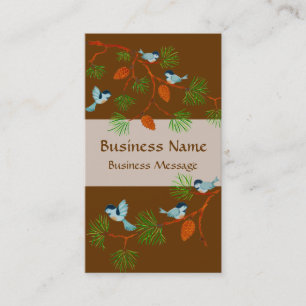 Bright Birds on a Branch Business Card Template