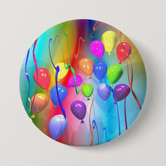 Bright Birthday Balloons 7.5 Cm Round Badge (Front)