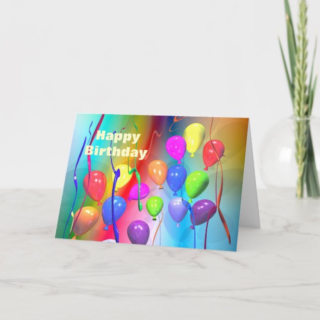 Bright Birthday Balloons Card (Front)