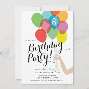 Bright Birthday Balloons Party Invitation