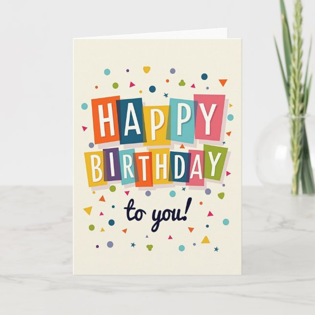 Bright Birthday Blocks Card (Front)