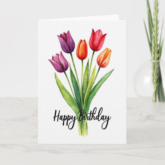 Bright Birthday Blossom Card (Front)