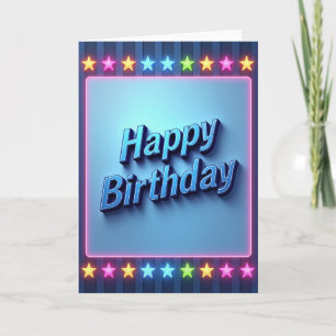 Bright Birthday Neon Card