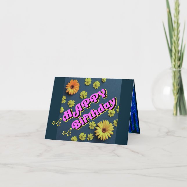 "Bright Birthday Wishes" Card (Front)