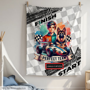 Bright Blanket Sport Car Racer Boy Birthday