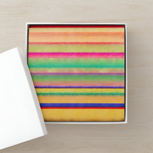 Bright Bleeding Watercolor Stripes tissue paper