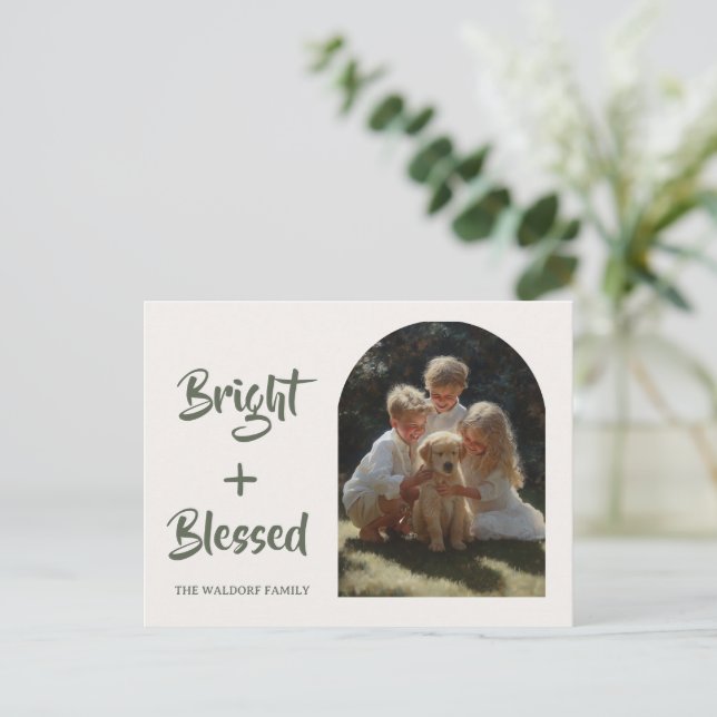Bright & Blessed Photo Family | Holiday Card (Standing Front)