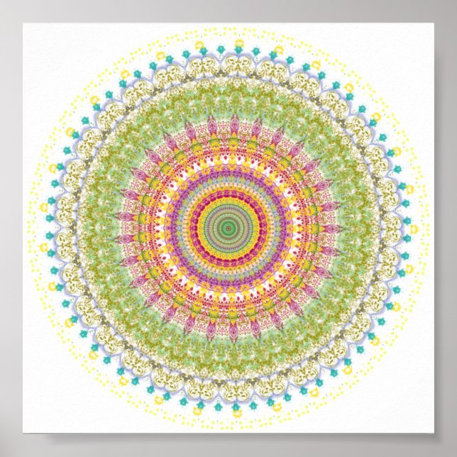 Bright Blessings Mandala Poster (Front)