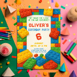 Bright Block Party – Сolorful Birthday Invitation<br><div class="desc">Celebrate your little one's special day with this bold and playful birthday invitation inspired by classic building blocks! The colourful and fun layout is perfect for boys or girls who love to build and play. You can easily edit all the text — name, date, time, and address — to suit...</div>
