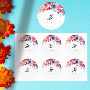 Bright Bloom Blossom Wedding Classic Round Sticker