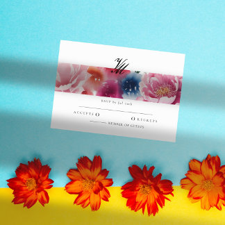 Bright Bloom Blossom Wedding RSVP cards
