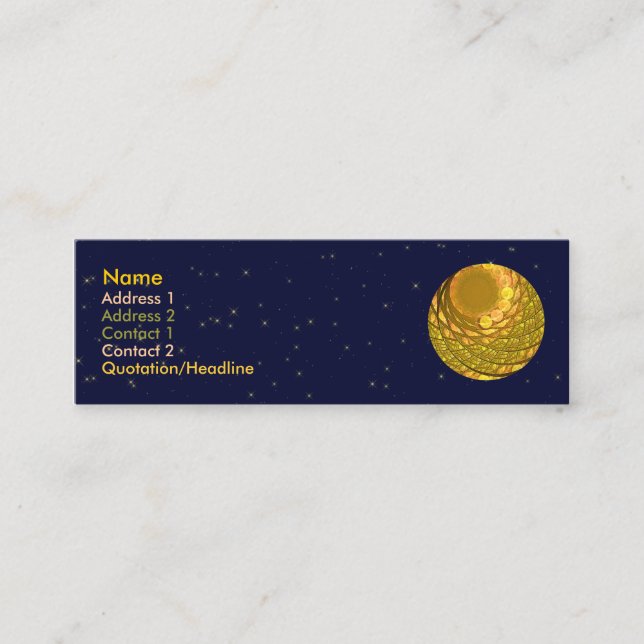 Bright Blossom Moon Mini Business Card (Front)