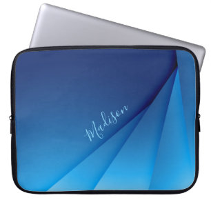 Bright Blue Abstract Background and Customisation Laptop Sleeve