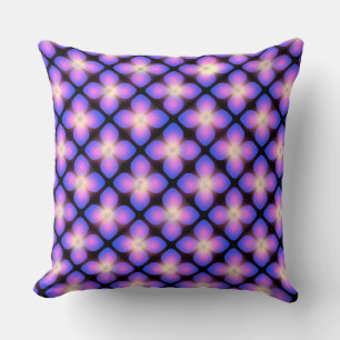 Bright Blue and Red Common Bluets Cushion