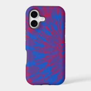 Bright Blue and Red Spiral Tie Dye
